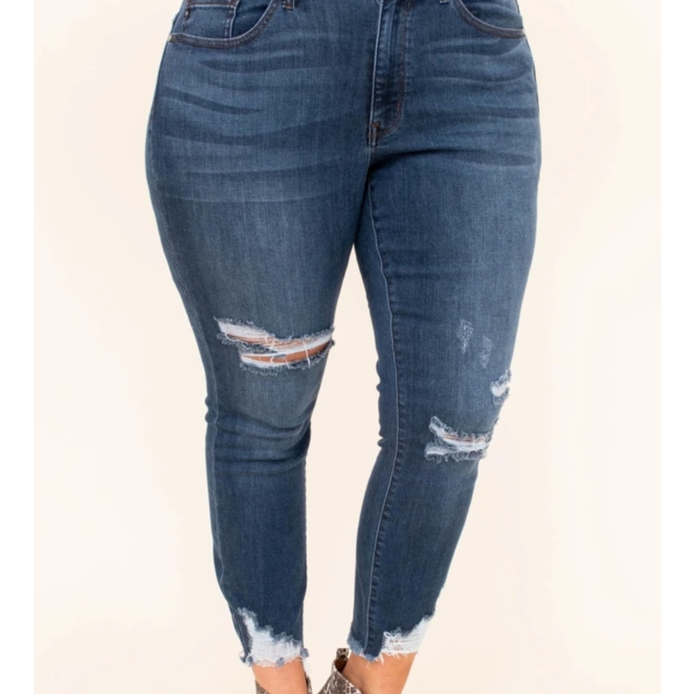Judy Blue distressed hem jeans
